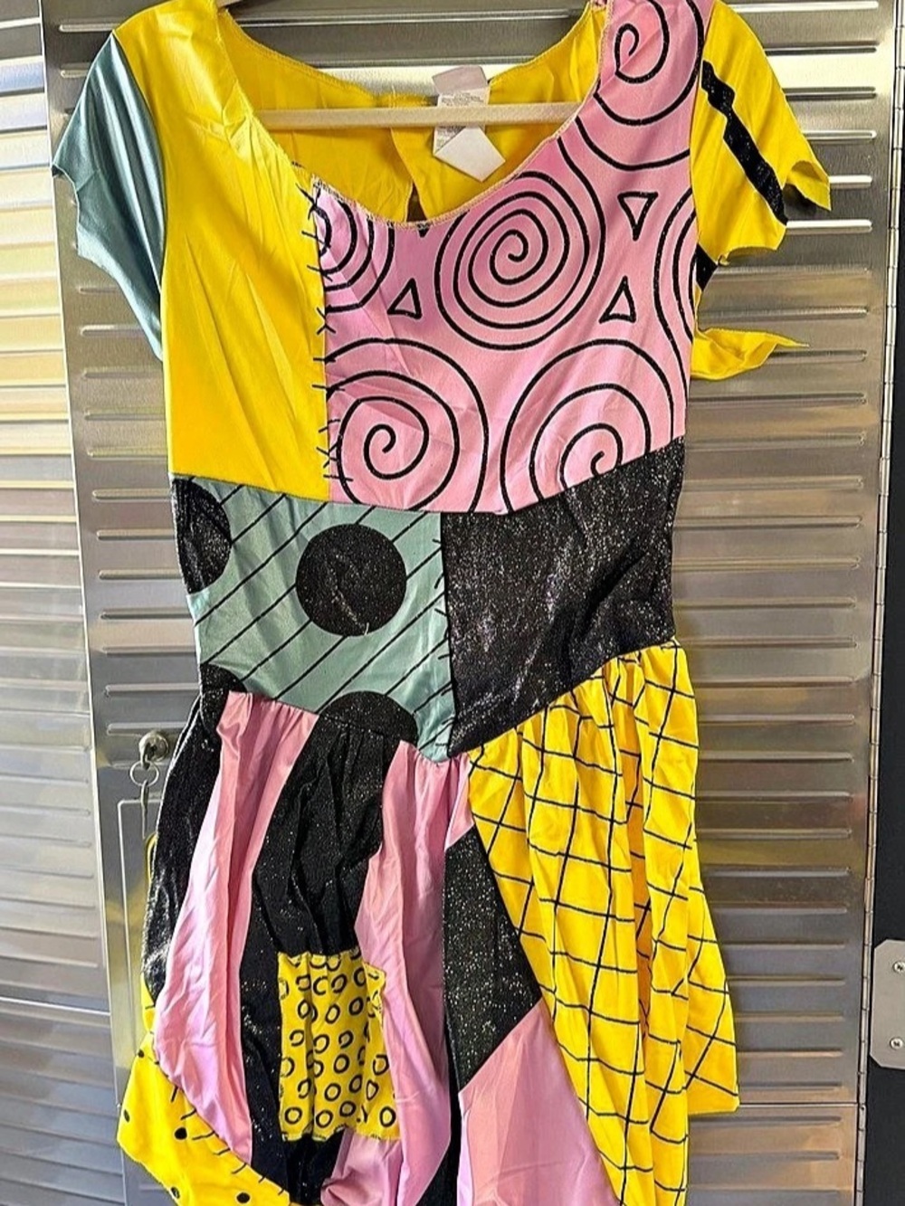 The Nightmare Before Christmas Sally Deluxe Adult Costume Geometric Dress Size